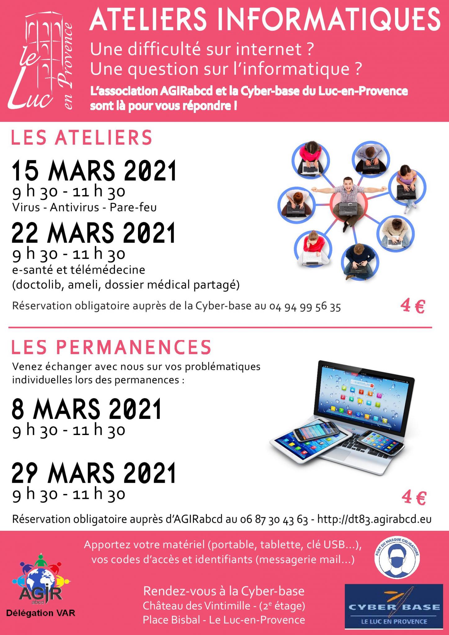 Affiche ateliers AGIRabcd MARS 2021